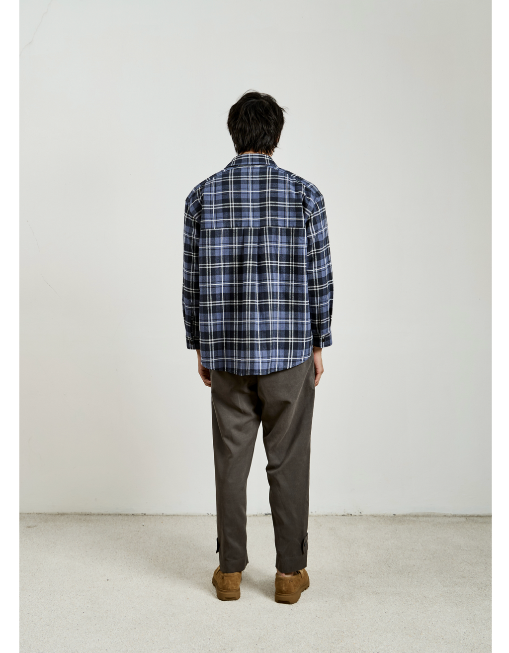 Blue plaid shirt long sleeve