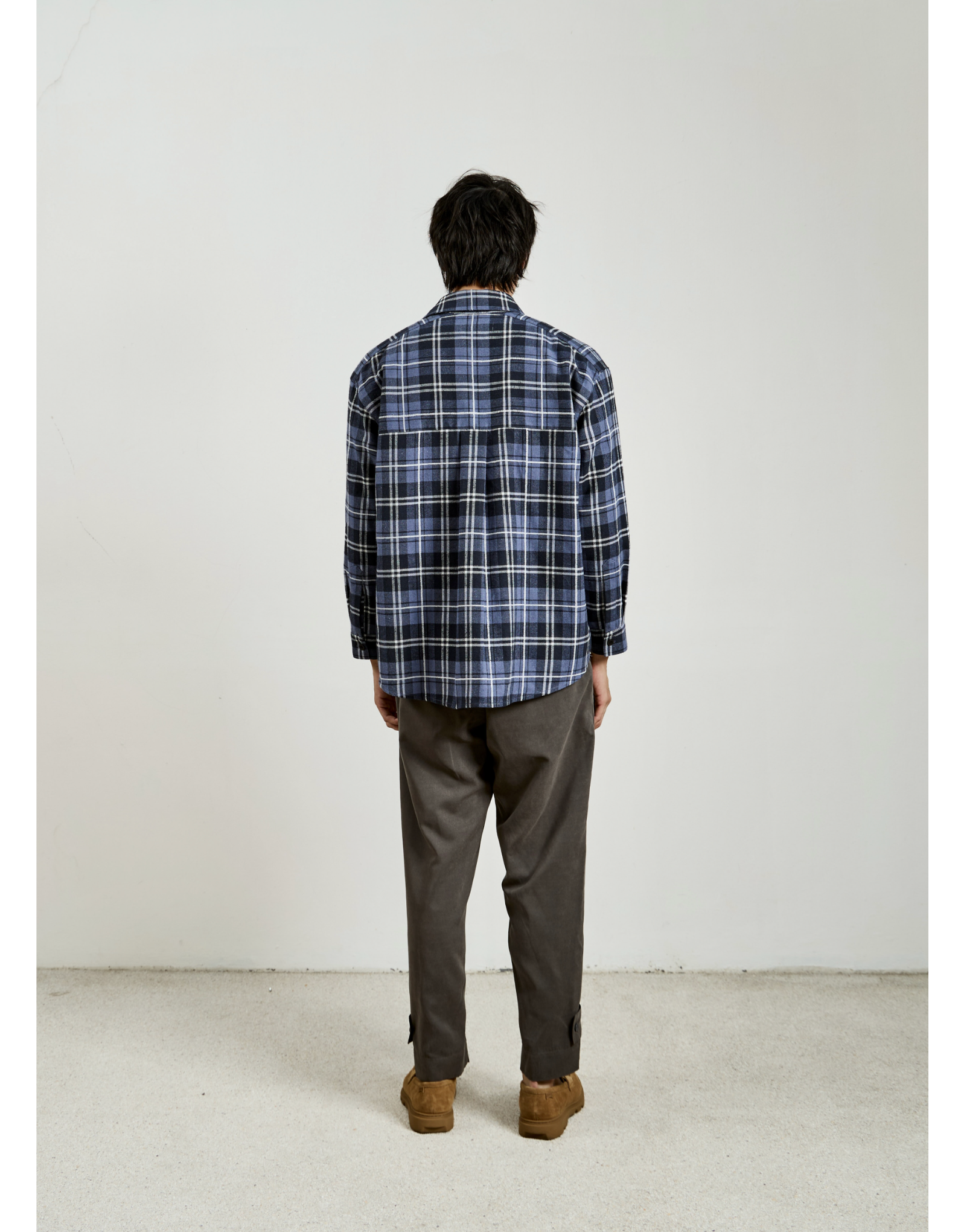 Blue plaid shirt long sleeve